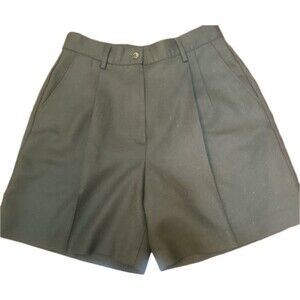 United Colors of Benetton Women's 100% Wool Pleated Shorts Sz 46 Olive Green